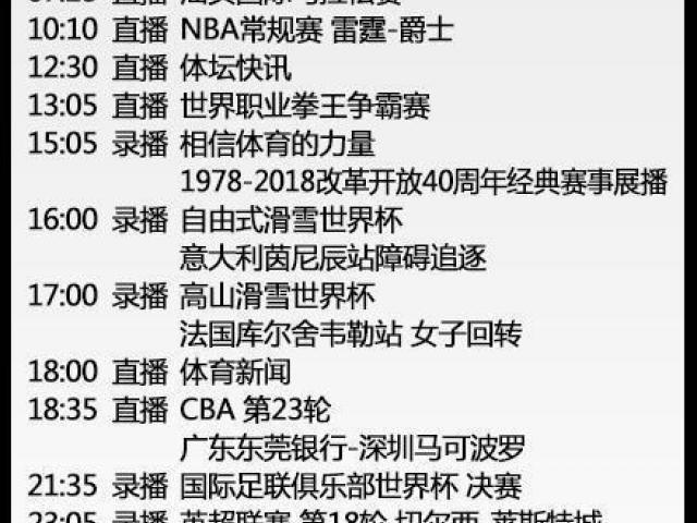 体育频道5加是多少频道